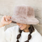 100% Soft Polyester Ultra Soft Plush Faux Fur Bucket Hat | 3.25" Brim | One Size