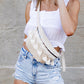 Esme Woven Straw Vegan Leather Polyester Lined Macrame Tassel Crossbody Sling Bag
