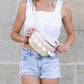 Esme Woven Straw Vegan Leather Polyester Lined Macrame Tassel Crossbody Sling Bag