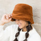 100% Soft Polyester Ultra Soft Plush Faux Fur Bucket Hat | 3.25" Brim | One Size
