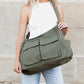 Nova 100% Cotton Canvas Oversized Zip Top Multi-Pocket Messenger Bag
