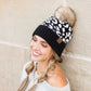 C.C® 100% Soft Acrylic Natural Leopard Faux Fur Pom Beanie | One Size