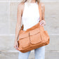 Nova 100% Cotton Canvas Oversized Zip Top Multi-Pocket Messenger Bag