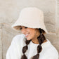 100% Soft Polyester Reversible Boucle Sherpa & Corduroy Bucket Hat | One Size