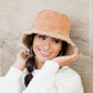 100% Soft Polyester Reversible Boucle Sherpa & Corduroy Bucket Hat | One Size