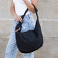 Piper Nylon Cotton Linen Lined Oversized Knot Accent Carryall Messenger Bag