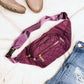Quilted Gold Hardware Adjustable Nylon Strap Convertible Sling Belt Bag | 14" x 6.5"