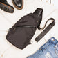 Canvas Nylon Lined Convertible Cross Zip Sling Bag with Earphone Slot