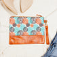 40% Polyester 60% Cotton Vegan Leather Trim Aztec Boho Wristlet Clutch | 8.5" x 11"