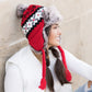 100% Soft Acrylic Fair Isle Faux Fur Pom Fleece Lined Trapper Hat | One Size