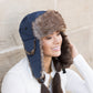 100% Polyester Easy Clean Nylon Exterior Faux Fur Quilted Lined Alpine Aviator Trapper Hat | One Size