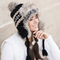 100% Soft Acrylic Fair Isle Faux Fur Pom Fleece Lined Trapper Hat | One Size