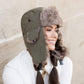 100% Polyester Easy Clean Nylon Exterior Faux Fur Quilted Lined Alpine Aviator Trapper Hat | One Size