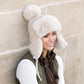 100% Soft Acrylic Ribbed Faux Fur Pom Lined Trapper Hat | One Size