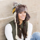 100% Soft Acrylic Fair Isle Faux Fur Pom Fleece Lined Trapper Hat | One Size
