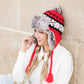 100% Soft Acrylic Fair Isle Faux Fur Pom Fleece Lined Trapper Hat | One Size