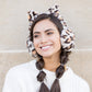 80% Polyester 20% Acrylic Leopard Print Fold-Up Ear Muffs | Fits Child 4+ to Adult