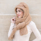 100% Soft Polyester Plush Teddy Bear Hooded Scarf | 89" Scarf | Fits Teen–Adult