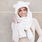 100% Soft Polyester Plush Teddy Bear Hooded Scarf | 89" Scarf | Fits Teen–Adult