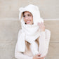 100% Soft Polyester Plush Teddy Bear Hooded Scarf | 89" Scarf | Fits Teen–Adult