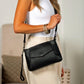 Mayci Convertible Vegan PU Leather Crossbody Clutch with Wristlet, Card Slots & Removable Strap | Black, Cognac, Color Block