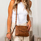 Mayci Convertible Vegan PU Leather Crossbody Clutch with Wristlet, Card Slots & Removable Strap | Black, Cognac, Color Block
