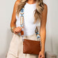 Aili's Corner Kassidy Woven Vegan PU Leather Crossbody Bag with Adjustable Guitar Strap | Black, Cognac, Gray