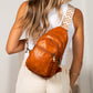 Aili's Corner Sienna Soft Vegan Leather Sling Crossbody Bag with Guitar Strap, Card Slots & Multiple Pockets | Black, Bone, Cognac, Light Gray