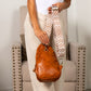Aili's Corner Sienna Soft Vegan Leather Sling Crossbody Bag with Guitar Strap, Card Slots & Multiple Pockets | Black, Bone, Cognac, Light Gray