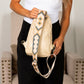 Aili's Corner Sienna Soft Vegan Leather Sling Crossbody Bag with Guitar Strap, Card Slots & Multiple Pockets | Black, Bone, Cognac, Light Gray