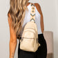 Aili's Corner Sienna Soft Vegan Leather Sling Crossbody Bag with Guitar Strap, Card Slots & Multiple Pockets | Black, Bone, Cognac, Light Gray