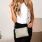 Aili's Corner Kassidy Woven Vegan PU Leather Crossbody Bag with Adjustable Guitar Strap | Black, Cognac, Gray