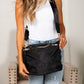 Demi 100% Nylon Hobo Crossbody Bag with Vegan Leather Accents