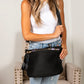 Demi 100% Nylon Hobo Crossbody Bag with Vegan Leather Accents