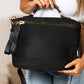 Demi 100% Nylon Hobo Crossbody Bag with Vegan Leather Accents