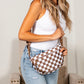 Aili's Corner Olivia Nylon Check Fold-Over Crossbody Bag with Front Pocket & Adjustable Strap | Almond, Black, Eucalyptus, Mocha
