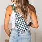 Kenzie Easy-Care Nylon Checkered Sling Crossbody Bag with Card Slots, Hidden Zip Pocket & Double Ring Clasps