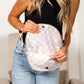 Aili's Corner Olivia Nylon Check Fold-Over Crossbody Bag with Front Pocket & Adjustable Strap | Almond, Black, Eucalyptus, Mocha