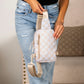 Kenzie Easy-Care Nylon Checkered Sling Crossbody Bag with Card Slots, Hidden Zip Pocket & Double Ring Clasps