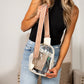 Aili's Corner Parker Clear Stadium & Venue Approved Crossbody Bag with Multiple Pockets | Black, Cream