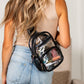 Aili's Corner Parker Clear Stadium & Venue Approved Crossbody Bag with Multiple Pockets | Black, Cream