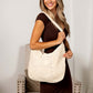 Crochet Polyester Yarn Cotton Poly Lined Magnetic Snap Raquel Hobo Shoulder Bag | 14" x 10.5"