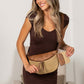 Woven Polyethylene Straw PU Vegan Leather Gold Hardware Valentina Mixed Media Sling Crossbody Bag | 9.85" x 6.85"