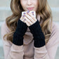 100% Soft Acrylic Diamond Cable Knit Fingerless Thumb Opening Hand Warmers | 7.5" | One Size