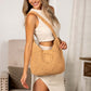 Crochet Polyester Yarn Cotton Poly Lined Magnetic Snap Raquel Hobo Shoulder Bag | 14" x 10.5"