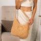 Crochet Polyester Yarn Cotton Poly Lined Magnetic Snap Raquel Hobo Shoulder Bag | 14" x 10.5"