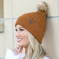 C.C® Honeycomb Knit Pom Beanie | 47% Rayon, 22% Nylon, 31% PBT | Teen–Adult