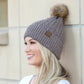 C.C® Honeycomb Knit Pom Beanie | 47% Rayon, 22% Nylon, 31% PBT | Teen–Adult