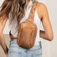Kira Essential Easy-Care Nylon Crossbody Bag with Card Slots, Hidden Zip Pocket & Double Ring Clasps