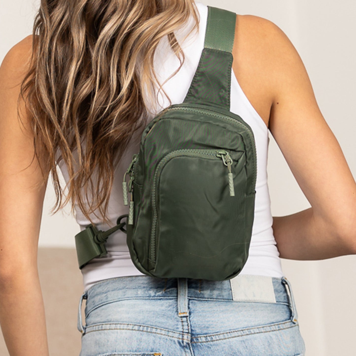 Kira Essential Easy-Care Nylon Crossbody Bag with Card Slots, Hidden Zip Pocket & Double Ring Clasps